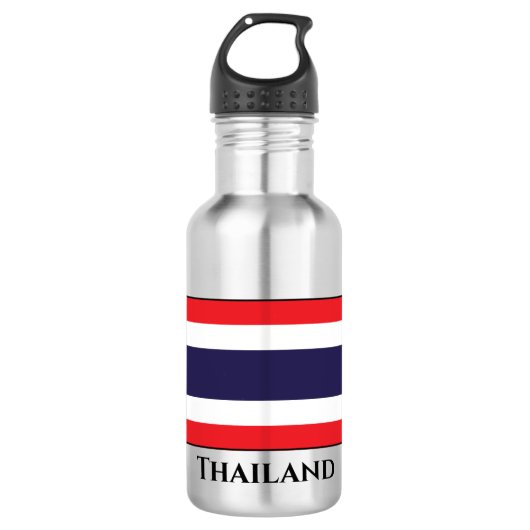 Thailändische Flagge Edelstahlflasche (Vorderseite)