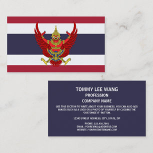 Thailändische Flagge & Emblem, Flagge Thailands Visitenkarte