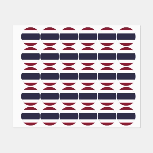 Thailändische Flagge Etiketten (Blatt)