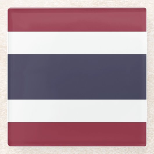 Thailändische Flagge Glasuntersetzer (Vorderseite)