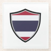Thailändische Flagge Glasuntersetzer (Vorderseite)