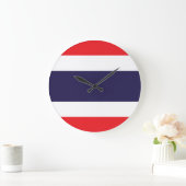 Thailändische Flagge Große Wanduhr (Zuhause)