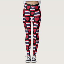 Thailändische Flagge Herzmuster Niedliches Patriot Leggings