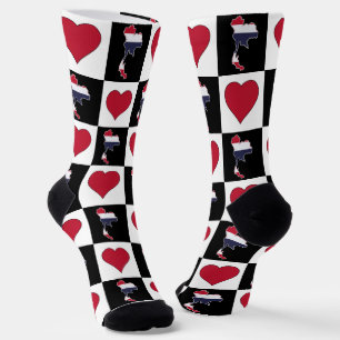 Thailändische Flagge Herzmuster Thailand Nationals Socken