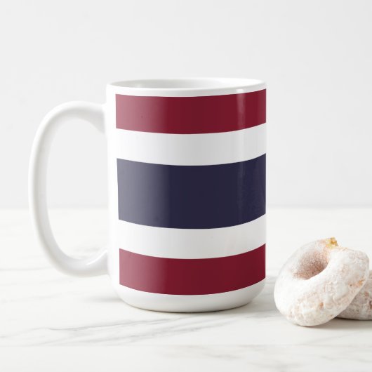 Thailändische Flagge Kaffeetasse (Mit Donut)