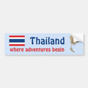Thailändische Flagge + Karte Autoaufkleber