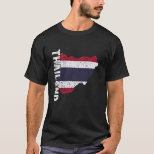 Thailändische Flagge Karte Vintag Thai Flag Thai R T-Shirt