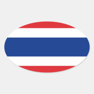 Thailändische Flagge Ovaler Aufkleber