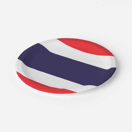 Thailändische Flagge Pappteller (Schrägansicht)