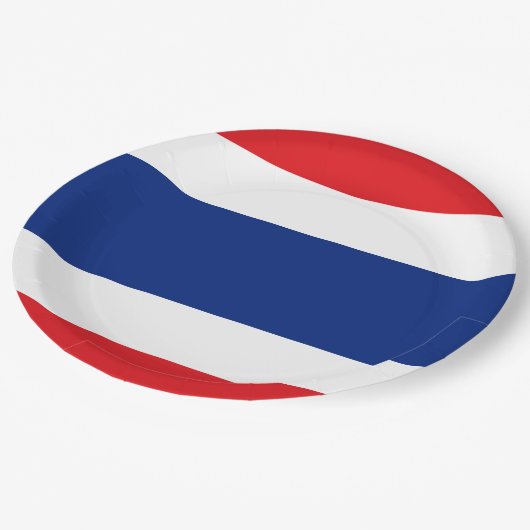 Thailändische Flagge Pappteller (Schrägansicht)