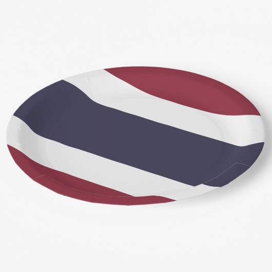 Thailändische Flagge Pappteller (Schrägansicht)