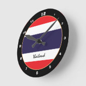 Thailändische Flagge, patriotische thailändische t Runde Wanduhr (Winkel)