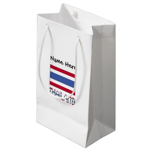 Thailändische Flagge Personalisiert Kleine Geschenktüte (Vorderseite Schrägansicht)