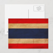 Thailändische Flagge Postkarte (Vorne/Hinten)