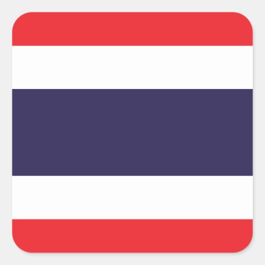 Thailändische Flagge Quadratischer Aufkleber (Vorderseite)