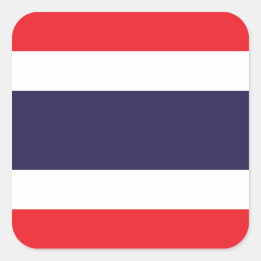 Thailändische Flagge Quadratischer Aufkleber (Vorderseite)