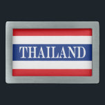 Thailändische Flagge Rechteckige Gürtelschnalle<br><div class="desc">Thailändische Flagge Die Flagge des Königreichs Thailand zeigt fünf horizontale Streifen in den Farben rot,  weiß,  blau,  weiß und rot,  wobei der mittlere blaue Streifen doppelt so breit ist wie jeder der vier anderen. #thailand #thai #kingdom #flag</div>