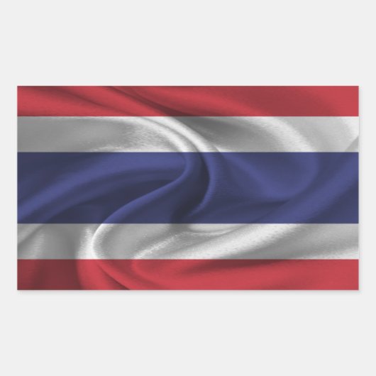 Thailändische Flagge Rechteckiger Aufkleber (Vorderseite)