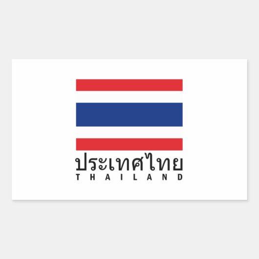 Thailändische Flagge Rechteckiger Aufkleber (Vorderseite)