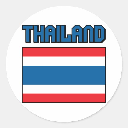 Thailändische Flagge Runder Aufkleber (Vorderseite)