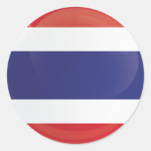 Thailändische Flagge Runder Aufkleber (Vorderseite)