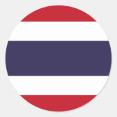 Thailändische Flagge Runder Aufkleber (Vorderseite)