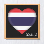 Thailändische Flagge & Thai Herz, Urlaub Thailand Magnet