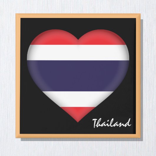 Thailändische Flagge & Thai Herz, Urlaub Thailand  Magnet