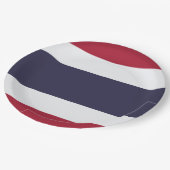 Thailändische Flagge (Thailand) Pappteller (Schrägansicht)