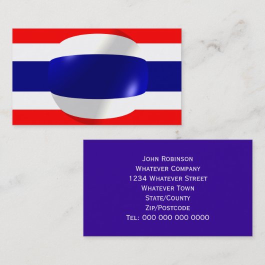 Thailändische Flagge Visitenkarte (Vorne/Hinten)