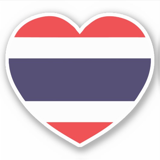 Thailändische Herzenflagge Aufkleber (Vorderseite)