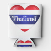 Thailändische Herzenflagge Dosenkühler (Vorderseite)