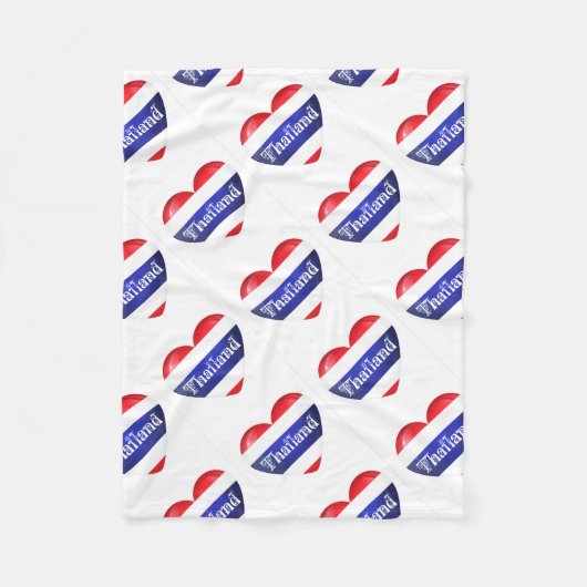 Thailändische Herzenflagge Fleecedecke (Vorderseite)