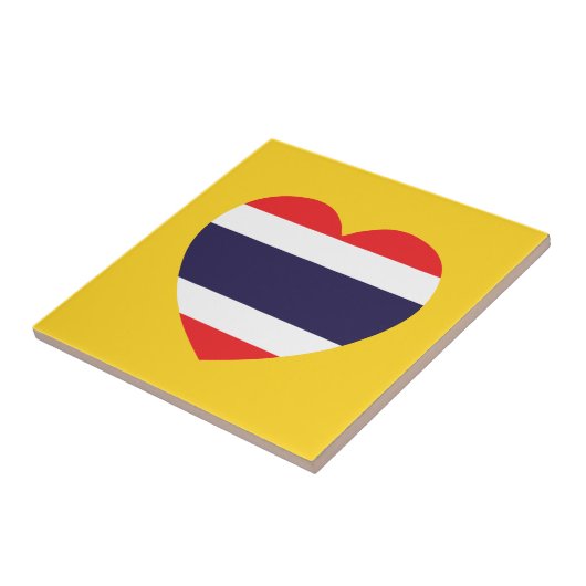Thailändische Herzenflagge Fliese (Seite)