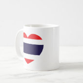 Thailändische Herzenflagge Kaffeetasse (Vorderseite Links)