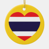 Thailändische Herzenflagge Keramikornament (Vorne)