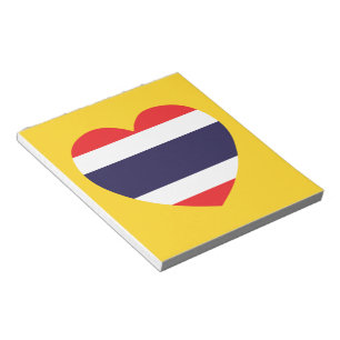 Thailändische Herzenflagge Notizblock