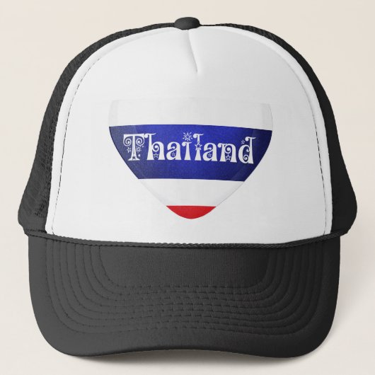 Thailändische Herzenflagge Truckerkappe (Vorderseite)