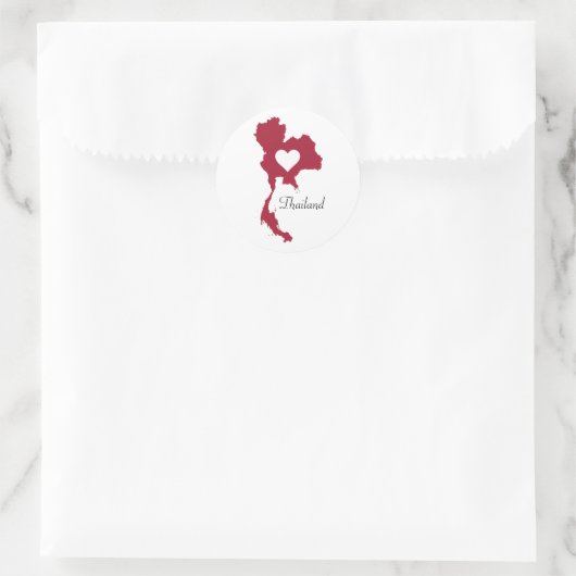 Thailändische Karte Runder Aufkleber (Tasche)