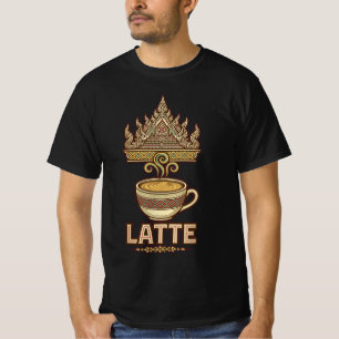 Thailändische Palast-Latte-Art-Illustration T-Shirt