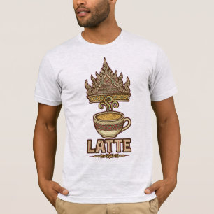 Thailändische Palast-Latte-Art-Illustration T-Shirt