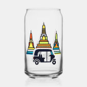 Thailändische Tempel und Tuk Tuks Dosenglas (Rückseite)