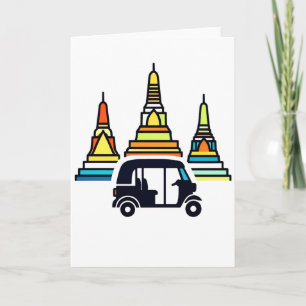 Thailändische Tempel und Tuk Tuks Karte