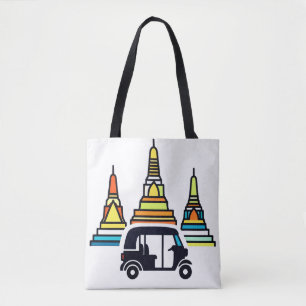 Thailändische Tempel und Tuk Tuks Tasche