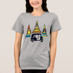 Thailändische Tempel und Tuk Tuks Tri-Blend Shirt