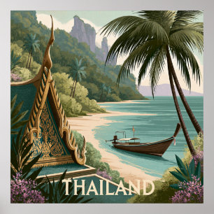 Thailändische Tropenillustration Poster