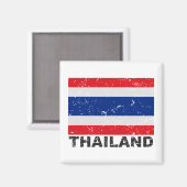 Thailändische Vintage Flagge Magnet (Vorderseite/Rückseite)