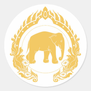 Thailändischer Elefant Runder Aufkleber
