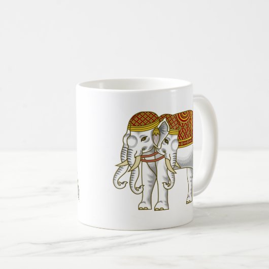 Thailändischer Erawan weißer Elefant Kaffeetasse (VorderseiteRechts)