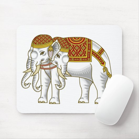 Thailändischer Erawan weißer Elefant Mousepad (Mit Mouse)